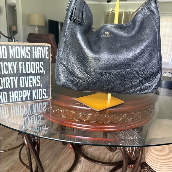 Kate Spade Black Leather Hobo Bag (INSIDE NEEDS CLEANING) - Picture 3 of 6